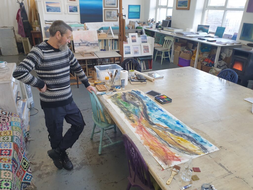 Steven's Mixed Media Piece in Soulspace Art Studio